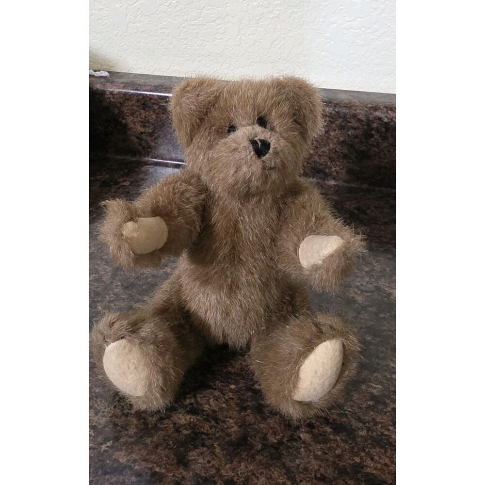 Boyd Brown Fluffy Teddy Bear 8 inch with joints 1990-95 Vintage
